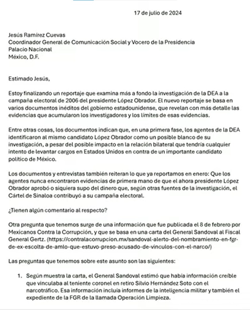 Carta de Tim Golden