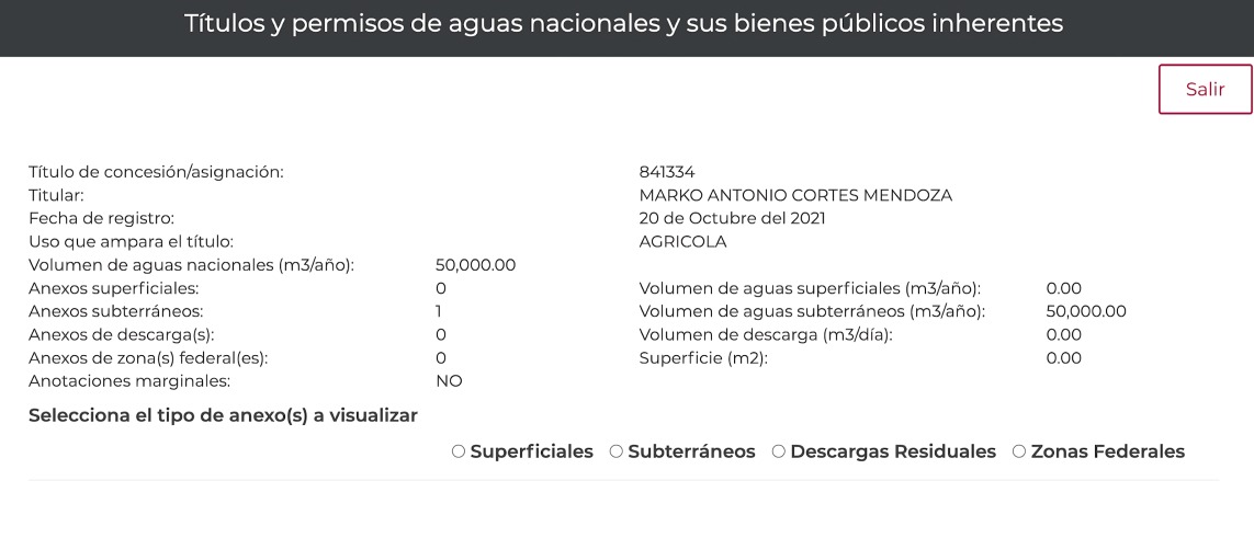 concesiones de uso de agua para ranchos de MArko Cortés