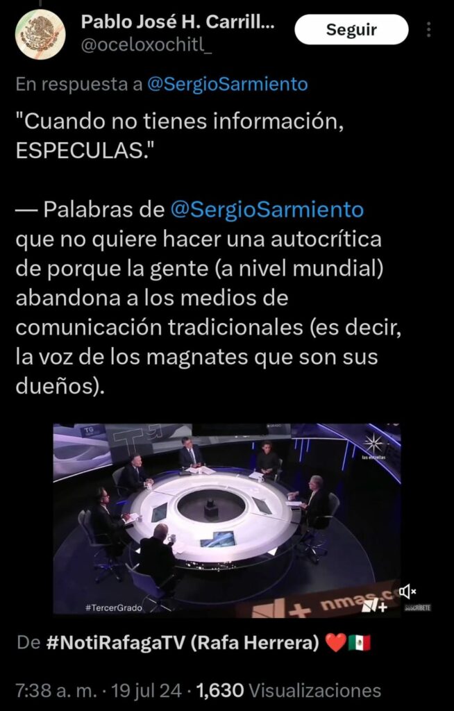 Internautas contra Sergio Sarmiento