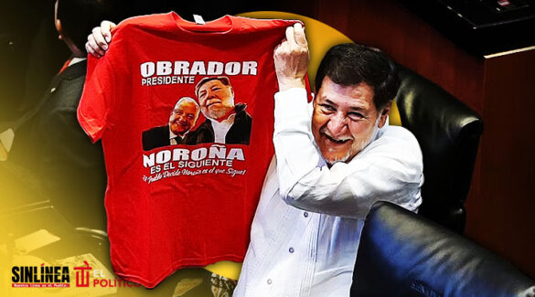 Noroña y su playera con AMLO