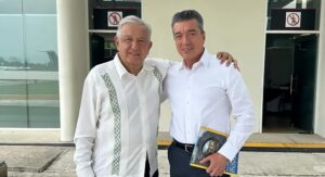 Rutilio y AMLO en reunión de Tren Maya