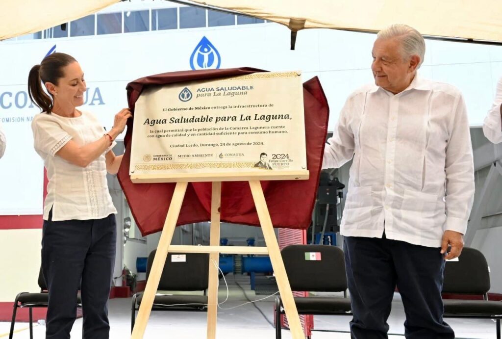 AMLO y Sheinbaum garantizan agua saludable para la Laguna