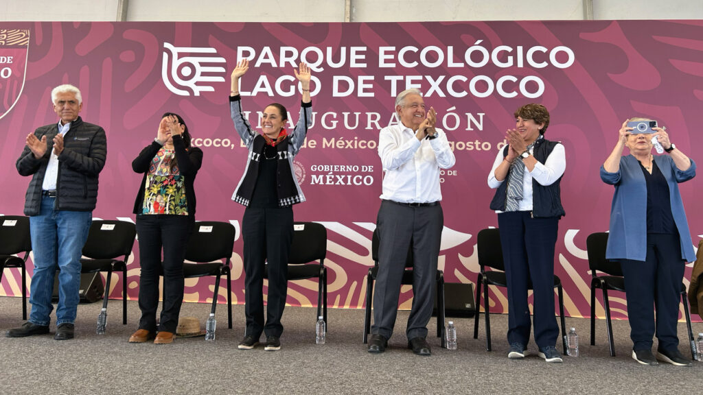 AMLO y Sheinbaum presidieron inauguración del Parque del lago de Texcoco