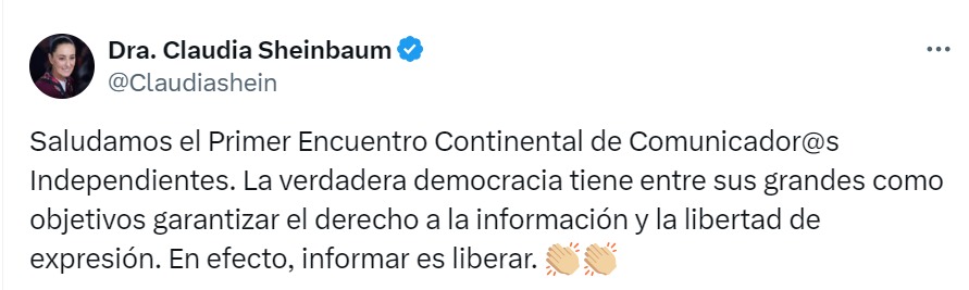 Claudia Sheinbaum reacciona a Encuentro de comunicadores