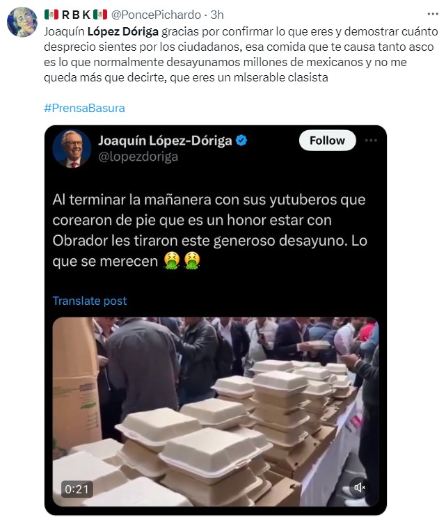 Gracias por confirmar desprecio a ciudadanos