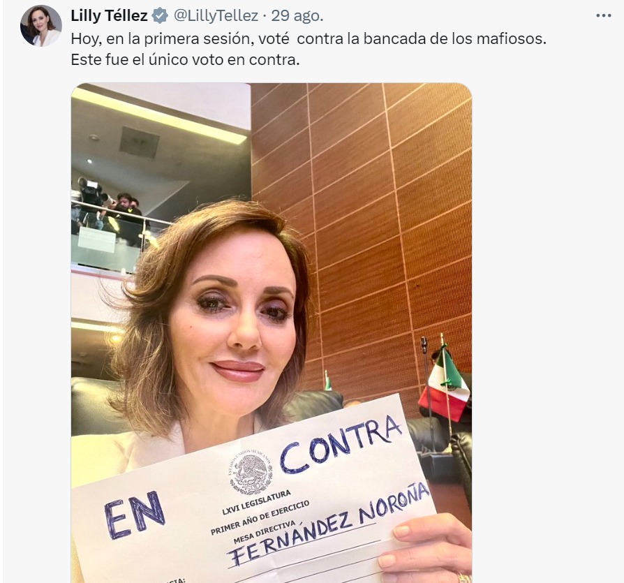 Lilly Téllez recibió felicitación de Calderón