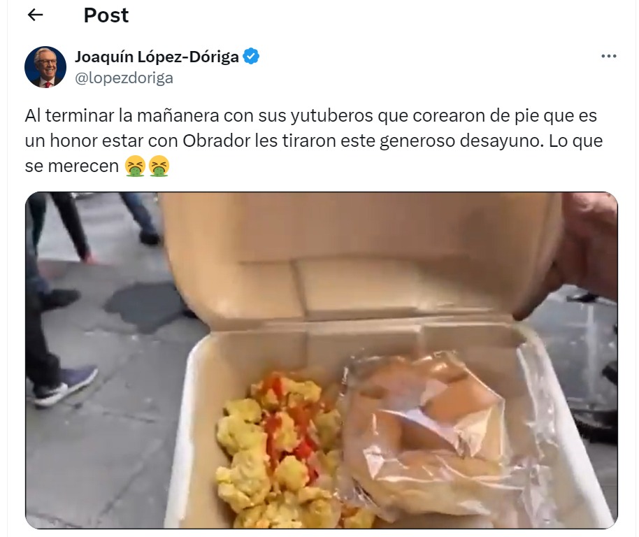 López Dóriga se burla de alimentos