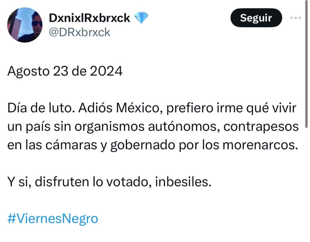 Opositor prefiere irse que vivir en un país sin contrapesos