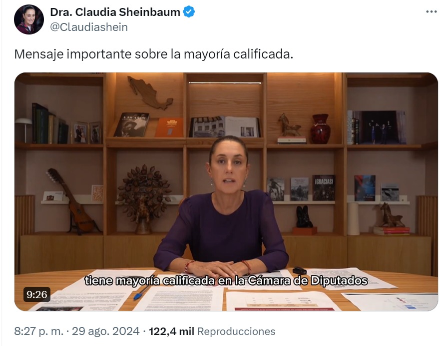 Sheinbaum compartió postura sobre mayoría calificada