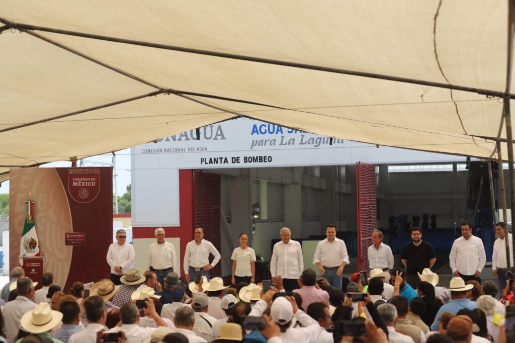 Sheinbaum y AMLO presiden inauguración de obras en la Comarca Lagunera