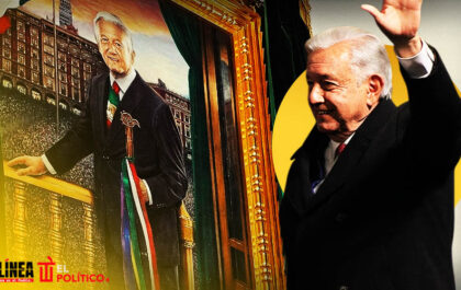 AMLO devela su retrato oficial en Palacio Nacional