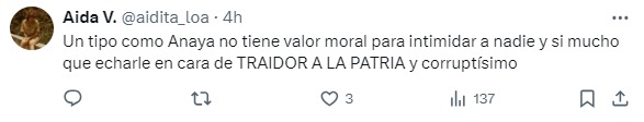 Anaya no tiene valor moral