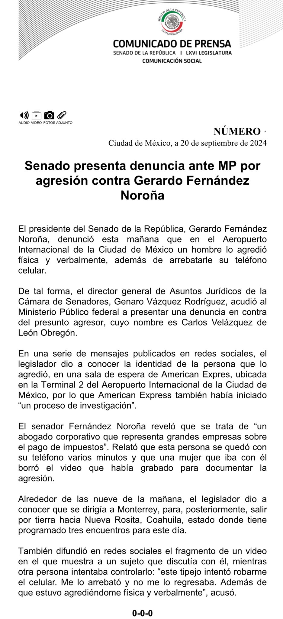 ¿Quién es Carlos Velázquez, presunto agresor de Noroña?