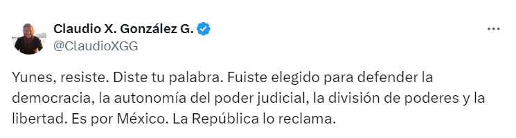 Claudio X. González molesto por actitud del senador