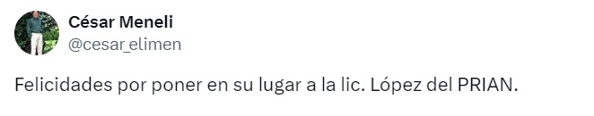 Lo felicitan por poner en su lugar a López