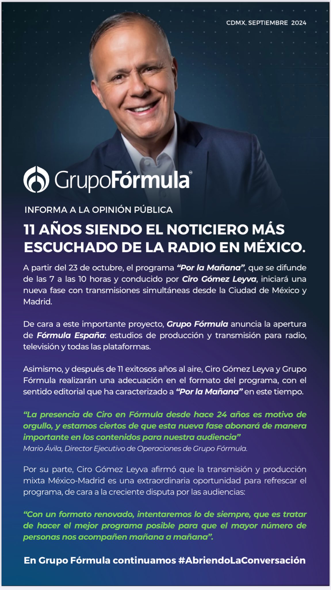 Grupo Fórmula Ciro Gómez