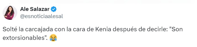 Le divierte la cara que puso Kenia López