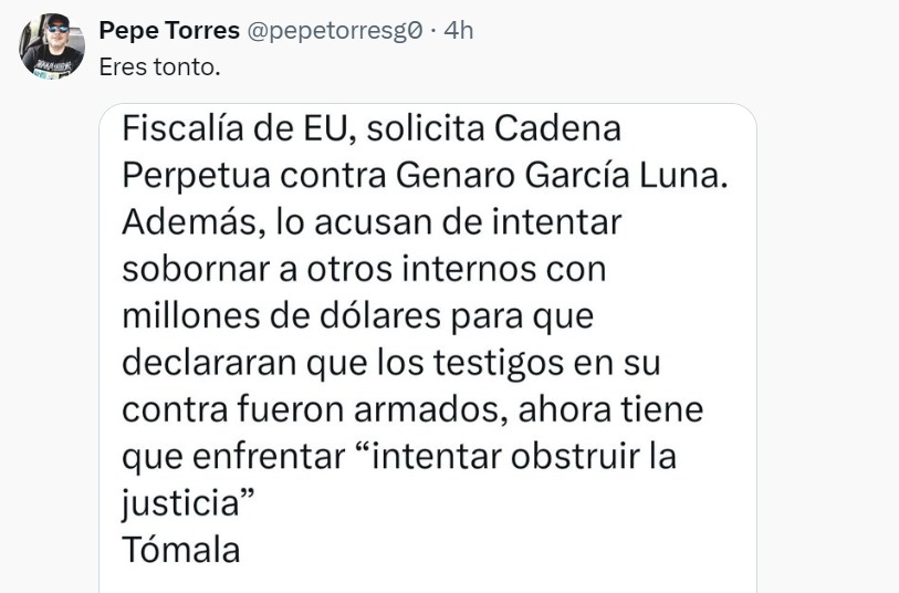 Llaman tonto a López Dóriga