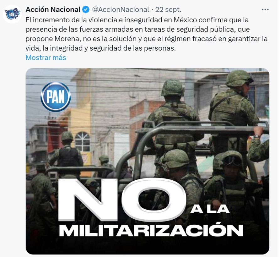 Marko Cortés y el PAN piden No a la militarización