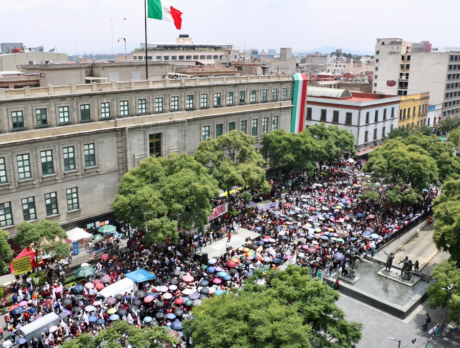 Mitin a favor de la reforma judicial