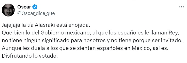 Óscar critica a Alarzraki