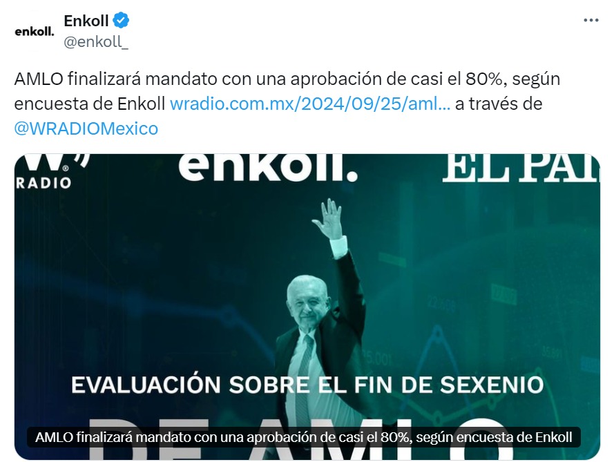 Panistas avalan gestión de AMLO: Enkoll