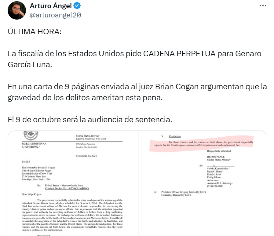 Publicación X Gobierno de EU