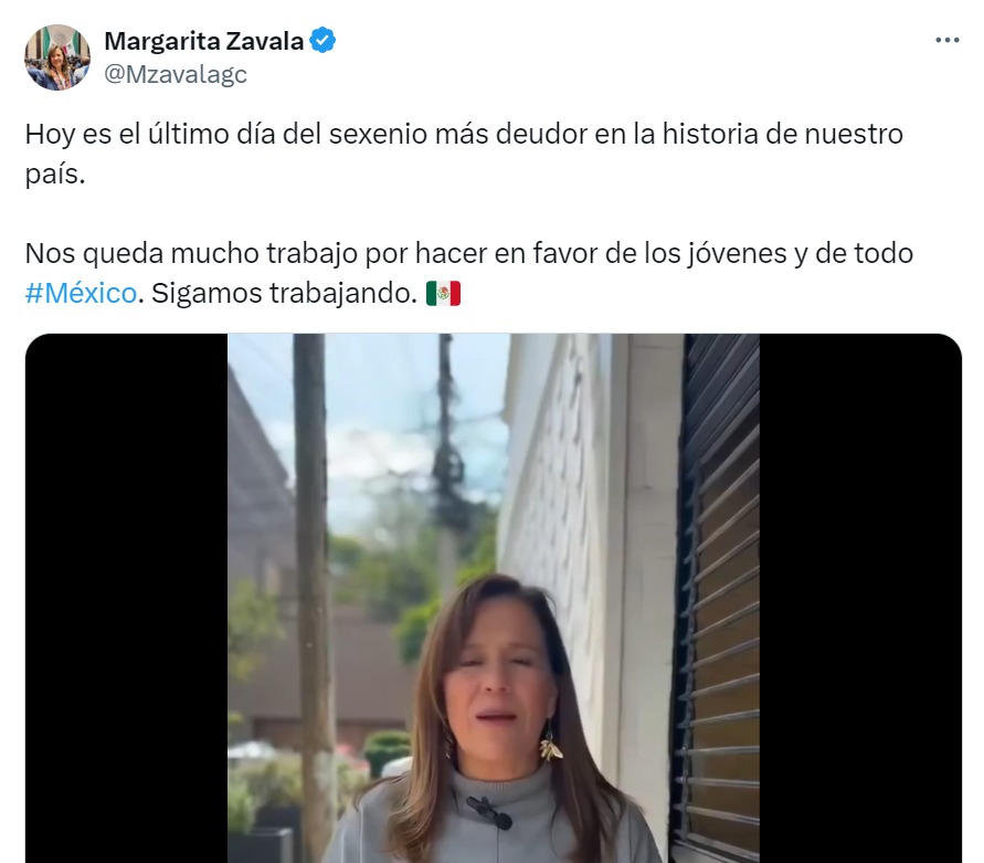 Publicación X Margarita Zavala