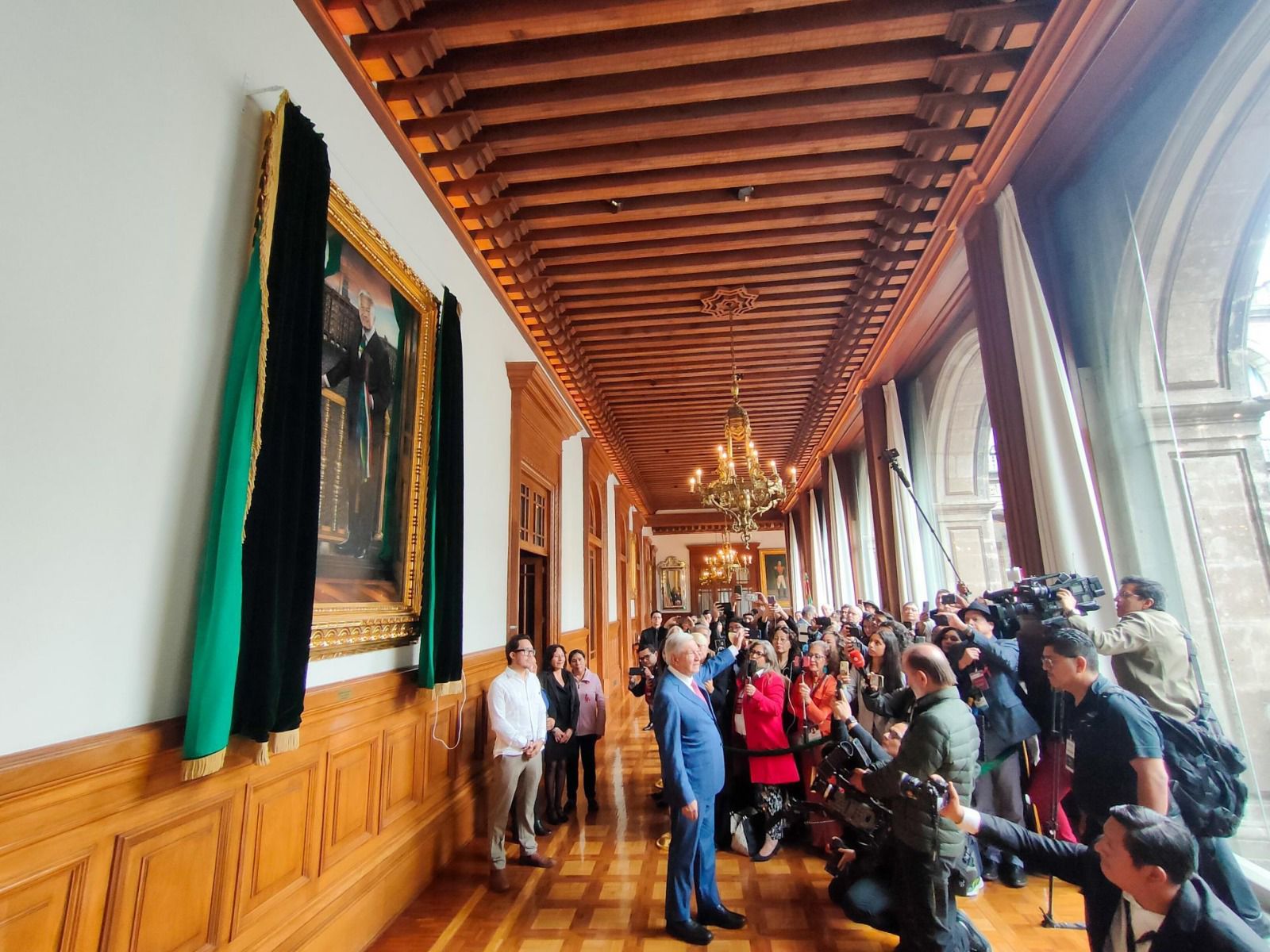 Retrato de AMLO en Palacio Nacional