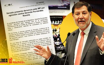 Senado presenta denuncia por agresión contra Noroña