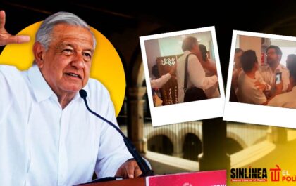 Trabajador del PJF acosa a AMLO y Sheinbaum en Nayarit