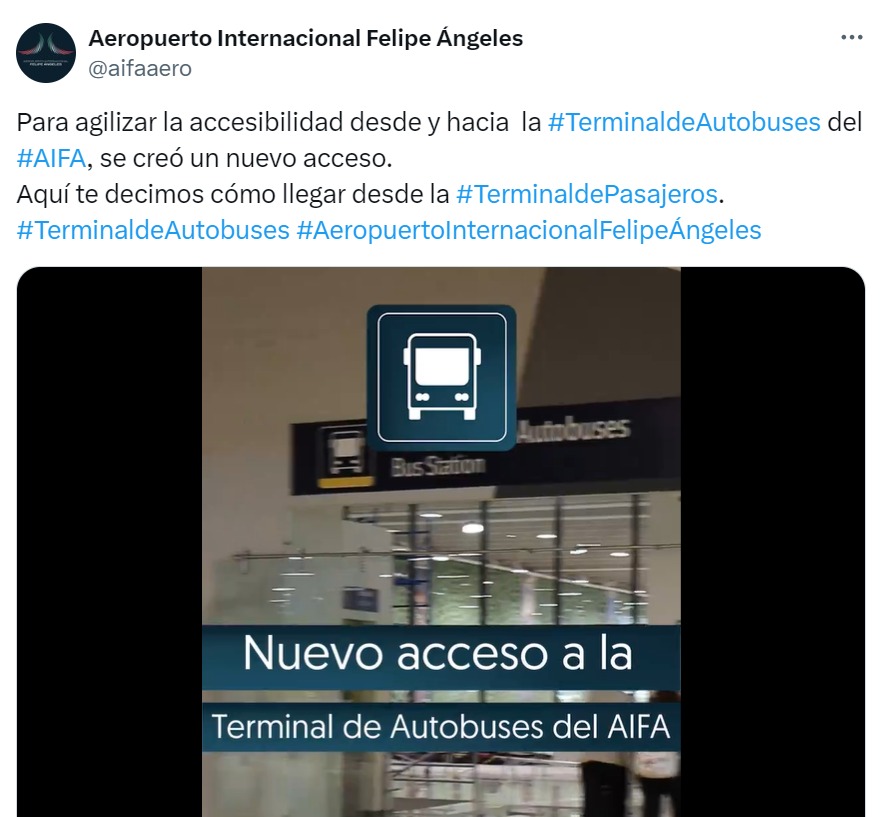 AIFA anuncia nuevo acceso