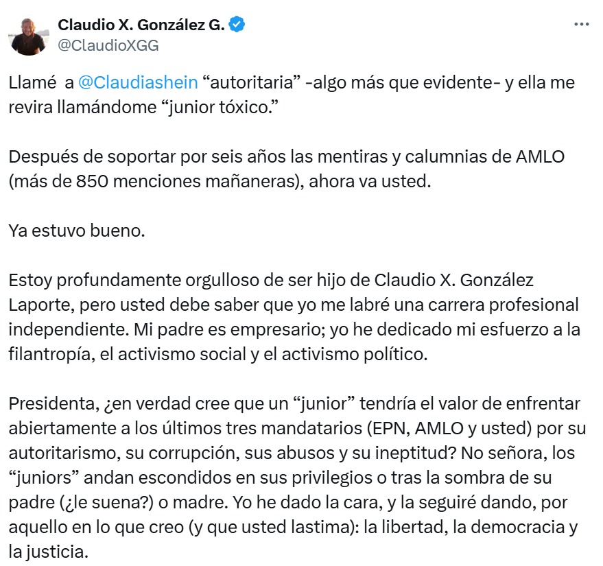 Claudio X. se victimiza en redes