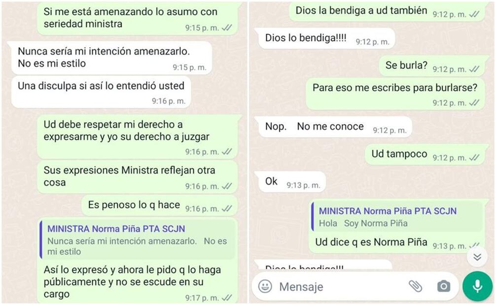 Norma Piña amenazó a Armenta