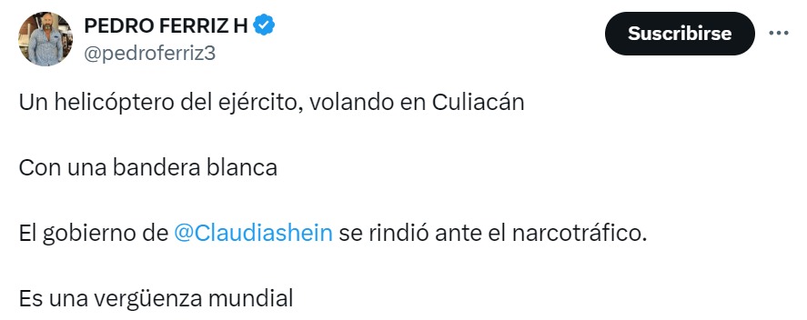 Oposición asegura gobierno de Sheinbaum se rindió ante el narco