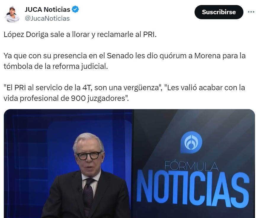 PRI exhibe mentira de López-Dóriga