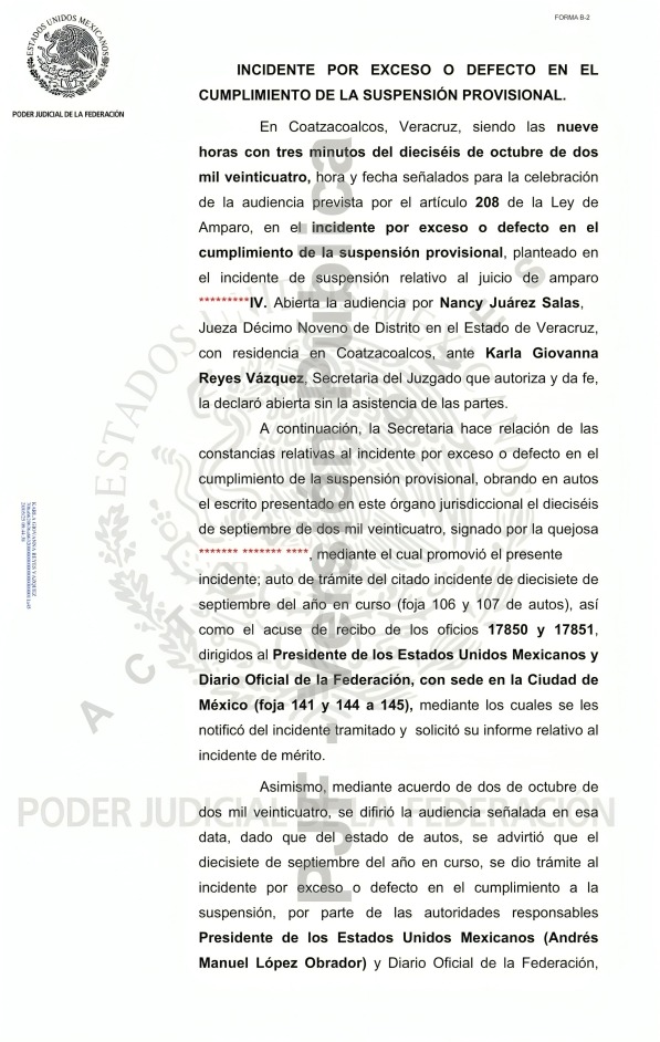 ¿Qué dice la nueva suspención otorgada por la jueza?