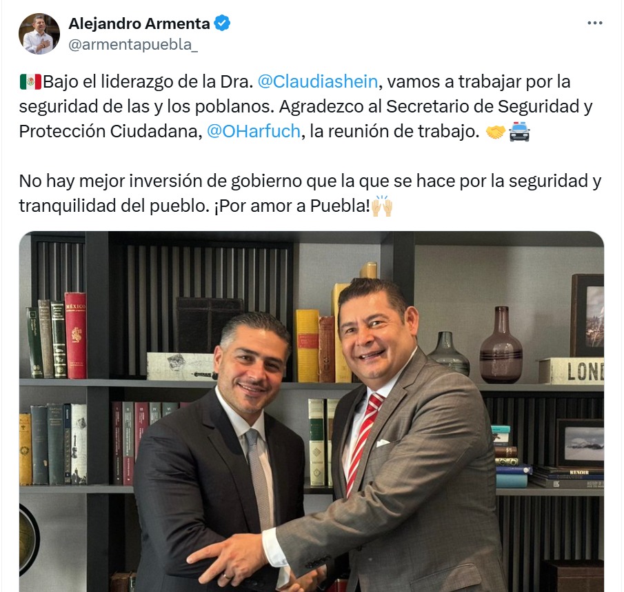 Armenta sostiene reunión con Harfuch 