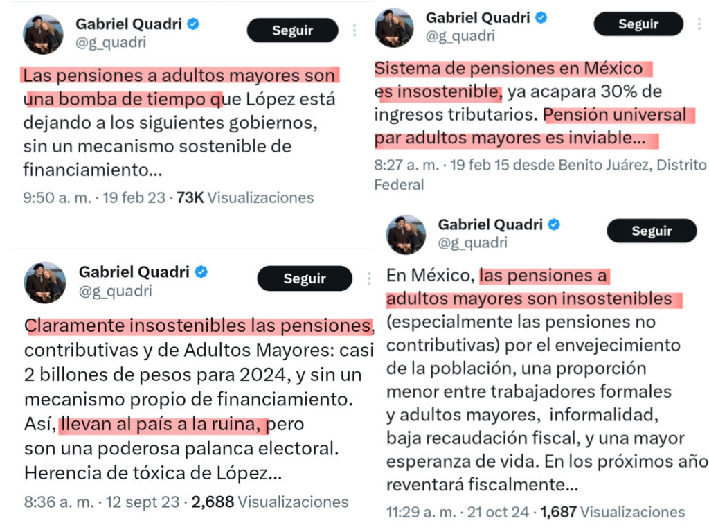 Criticas de Quadri a pensiones