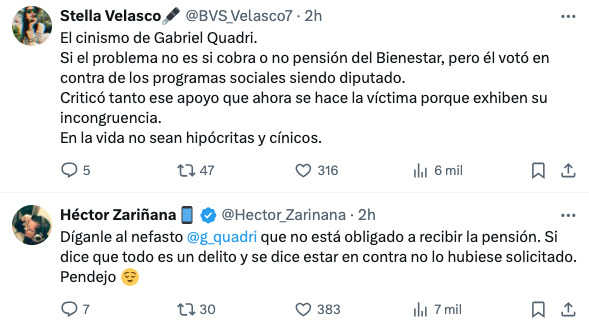 Internautas vuelven a criticar a Quadri por sus justificaciones