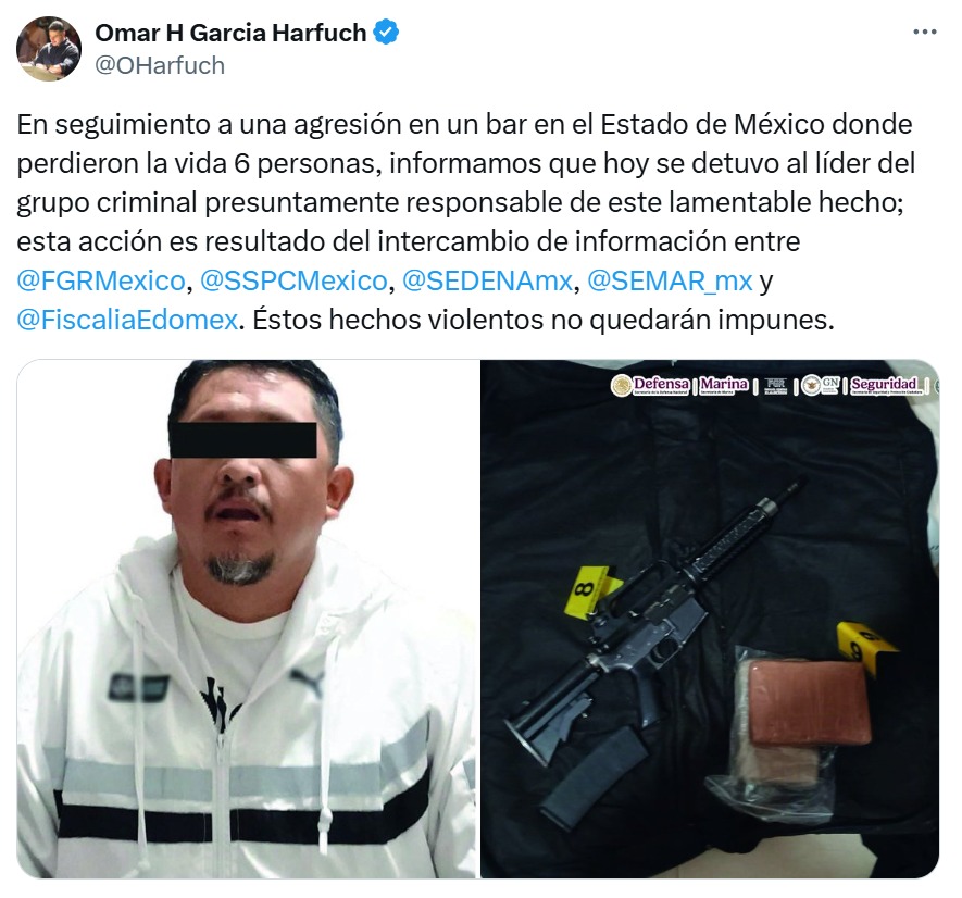 García Harfuch confirma detención de El Buchanas