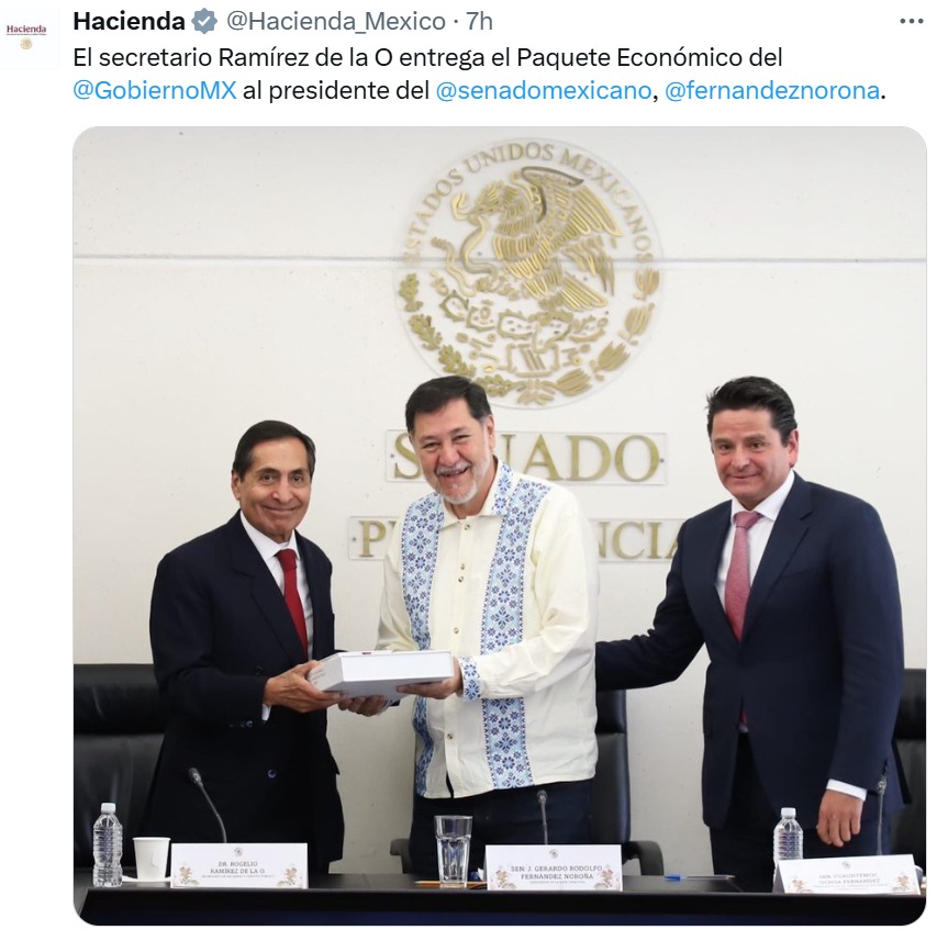 Hacienda entregó paquete de egresos