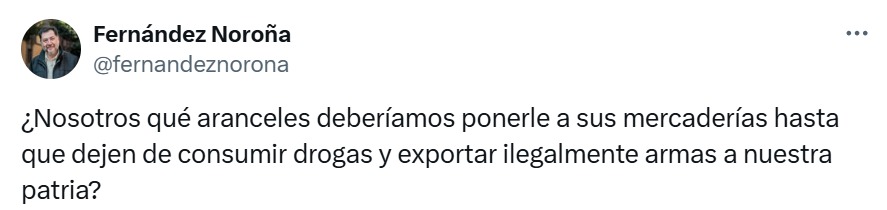 Noroña responde en redes a Trump