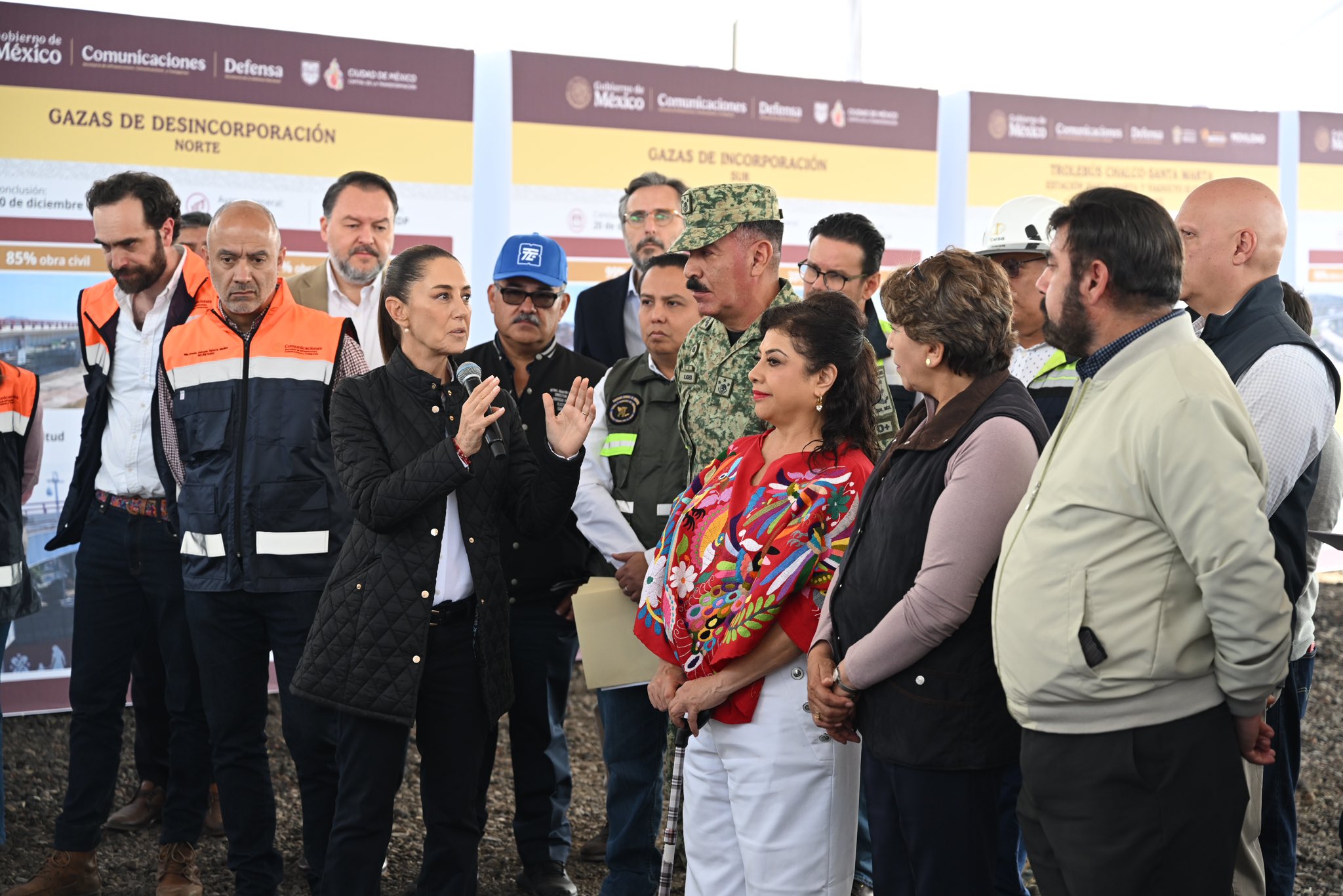 Sheinbaum supervisa obras de Trolebus en Chalco 