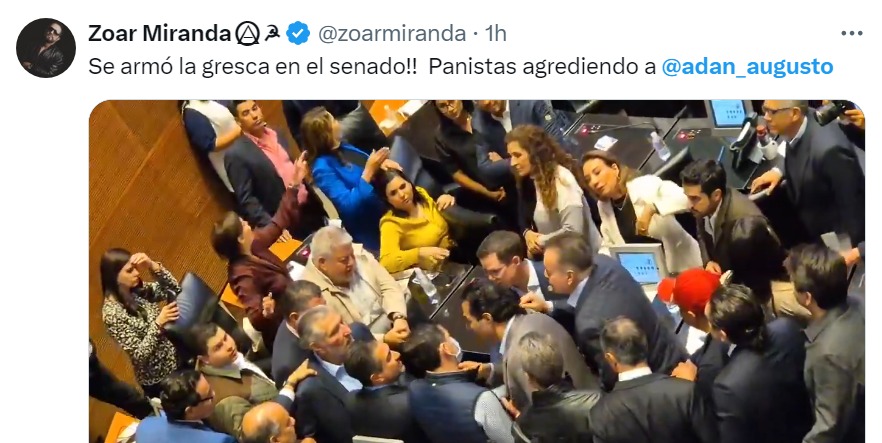 Adán Augusto agresión en el Senado