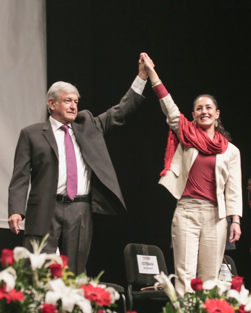 Sheinbaum y AMLO en 2018