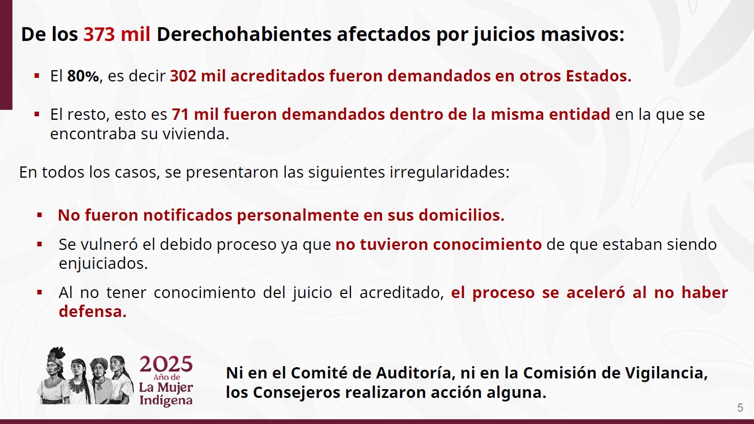 Afectados por juicios en Infonavit