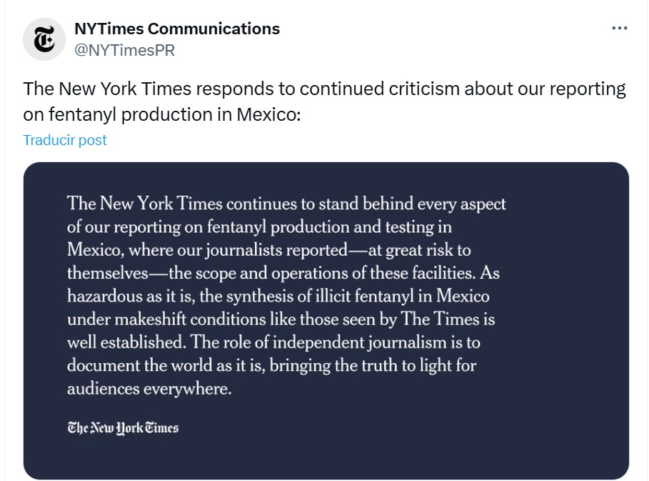 Publicación del NYT