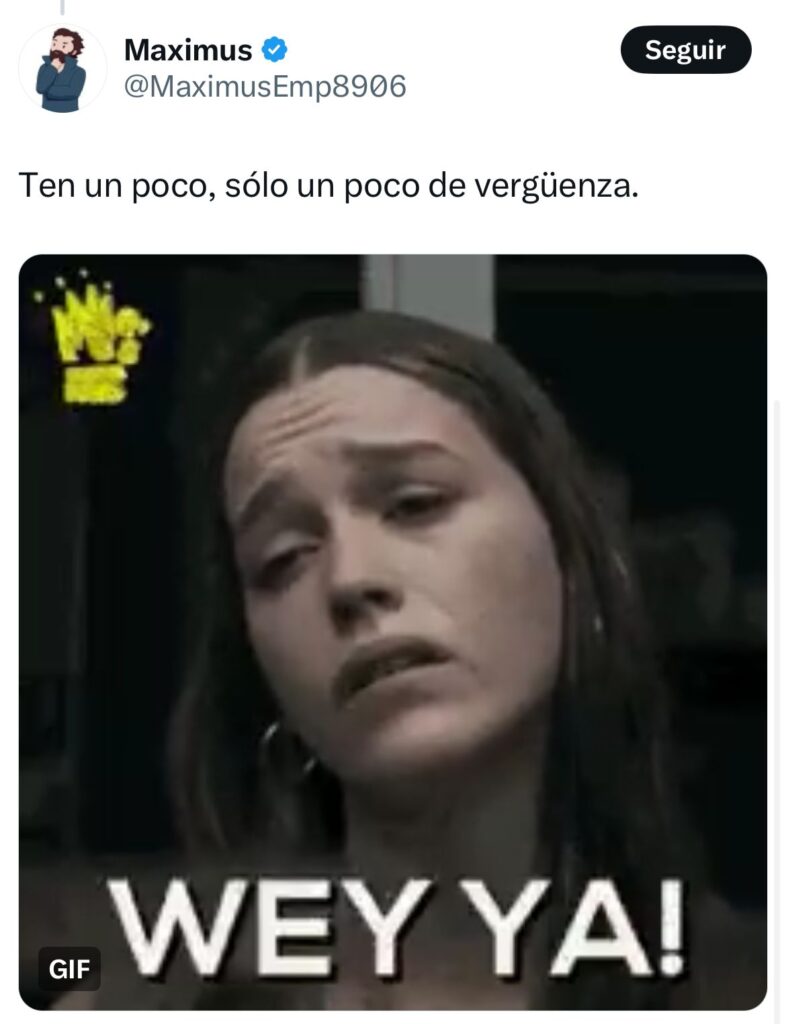 Que tenga vergüenza