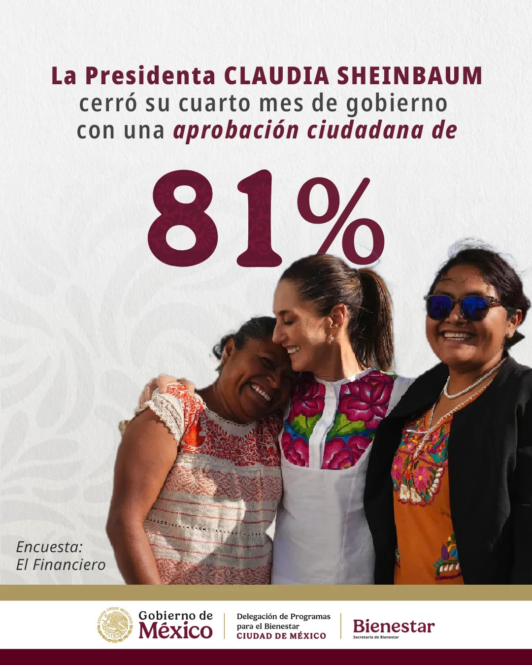 Aprobación de Sheinbaum